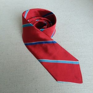 Vintage Christian Dior red blue silk tie